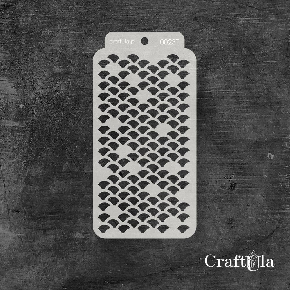 Stencil 023T – Fish Scales, 8x16 cm x 0,35 mm, semi-translucent