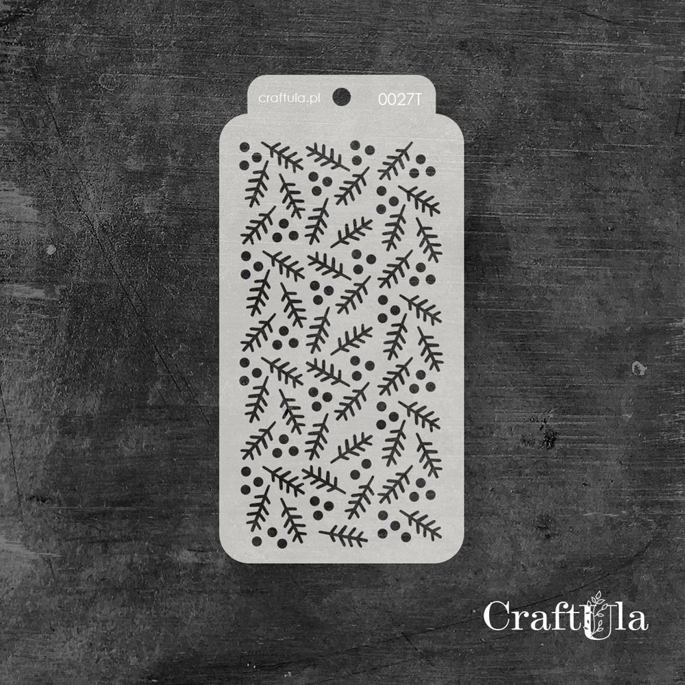 Stencil 027T – Pine tree, 8x16 cm x 0,35 mm, semi-translucent