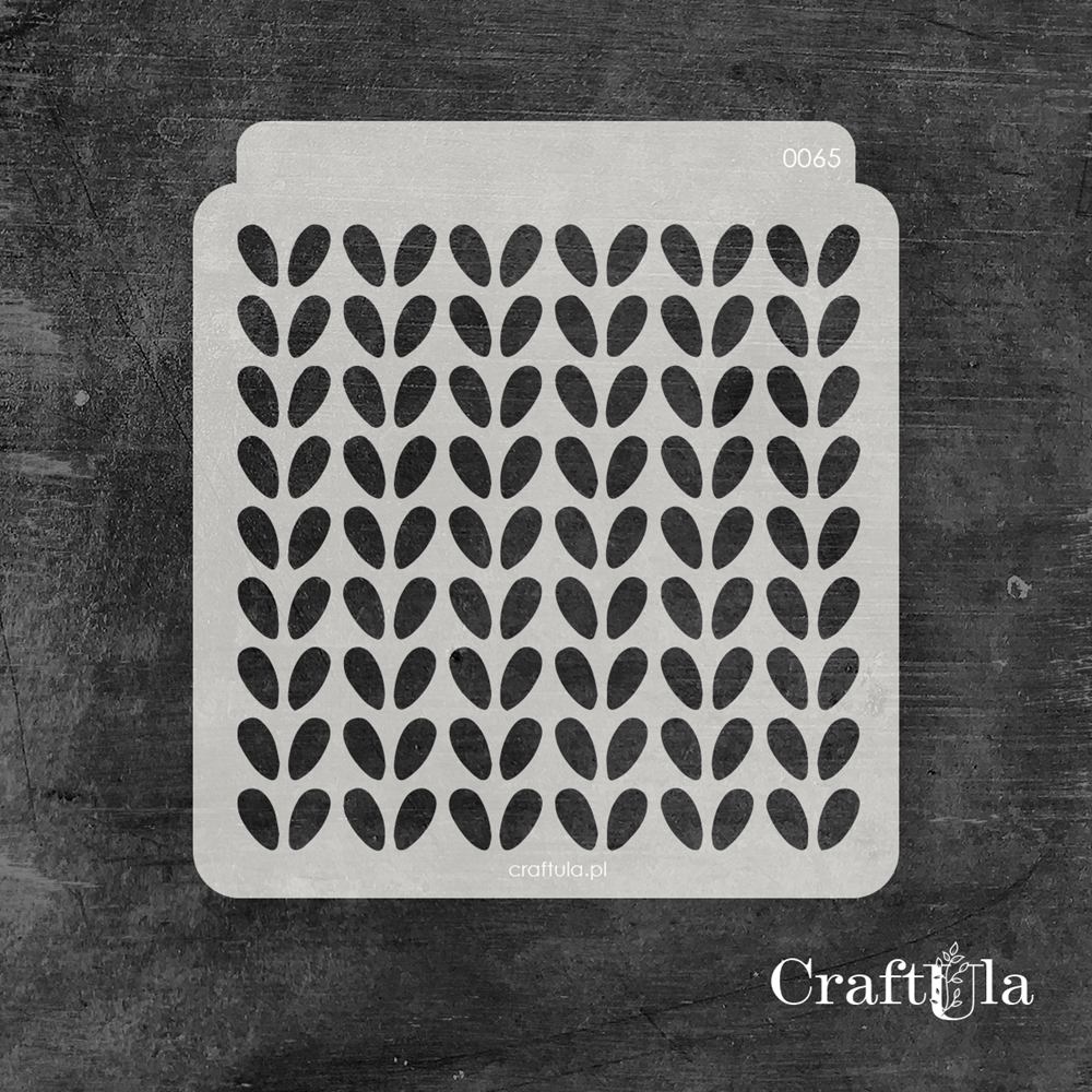 Stencil 065 – Leaves, 15x16 cm x 0,35 mm, semi-translucent