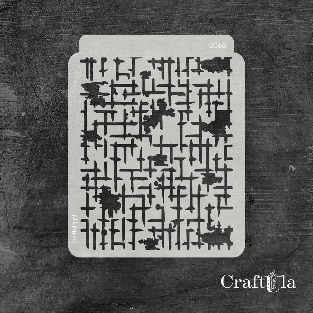 Stencil 068 – Dashes, 13x16 cm x 0,35 mm, semi-translucent