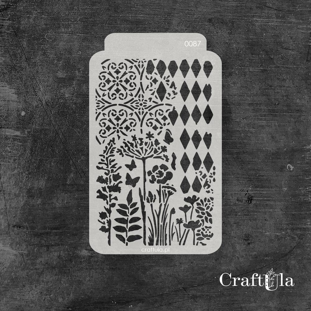 Stencil 087 – Twigs, 11x16 cm x 0,35 mm, semi-translucent