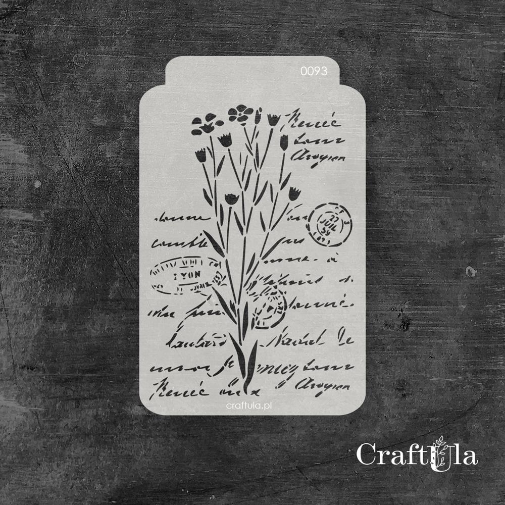 Stencil 093 – Flowers, 11x16 cm x 0,35 mm, semi-translucent