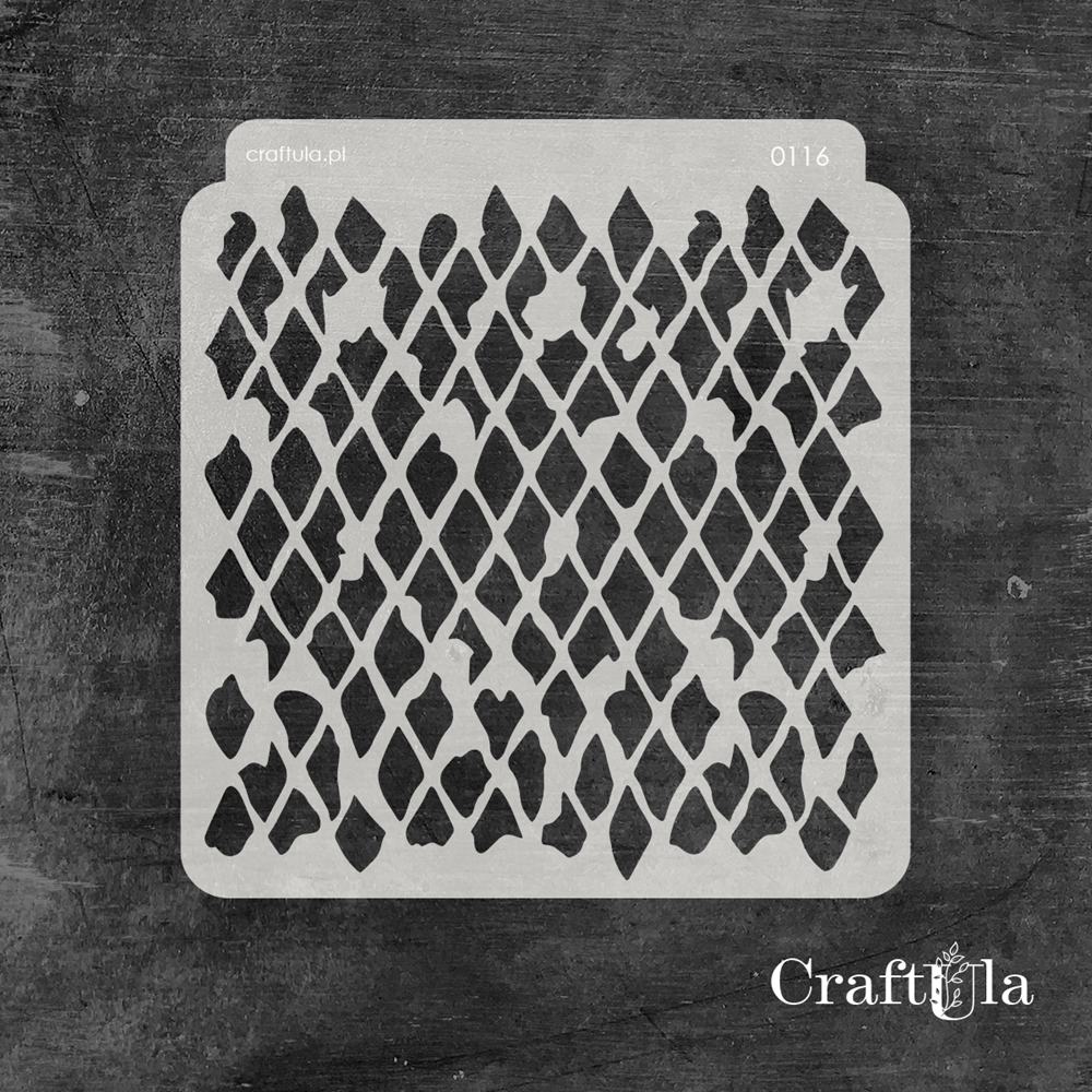 Stencil 116 – Rhombuses, 15x16 cm x 0,35 mm, semi-translucent