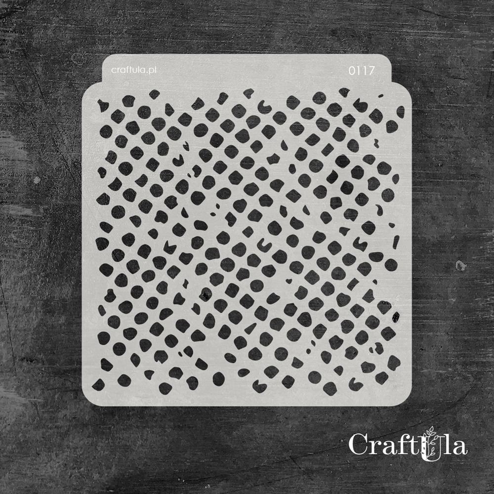 Stencil 117 – Dots, 15x16 cm x 0,35 mm, semi-translucent