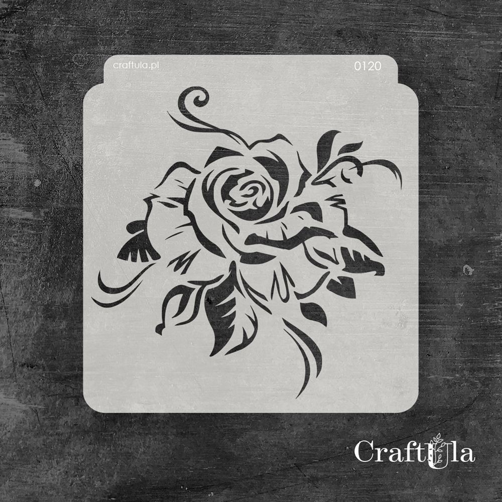 Stencil 120 – Rose, 15x16 cm x 0,35 mm, semi-translucent