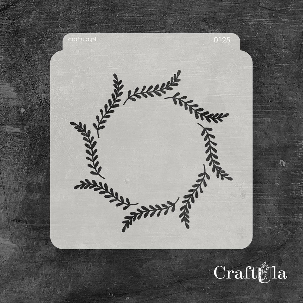 Stencil 125 – Twigs, 15x16 cm x 0,35 mm, semi-translucent