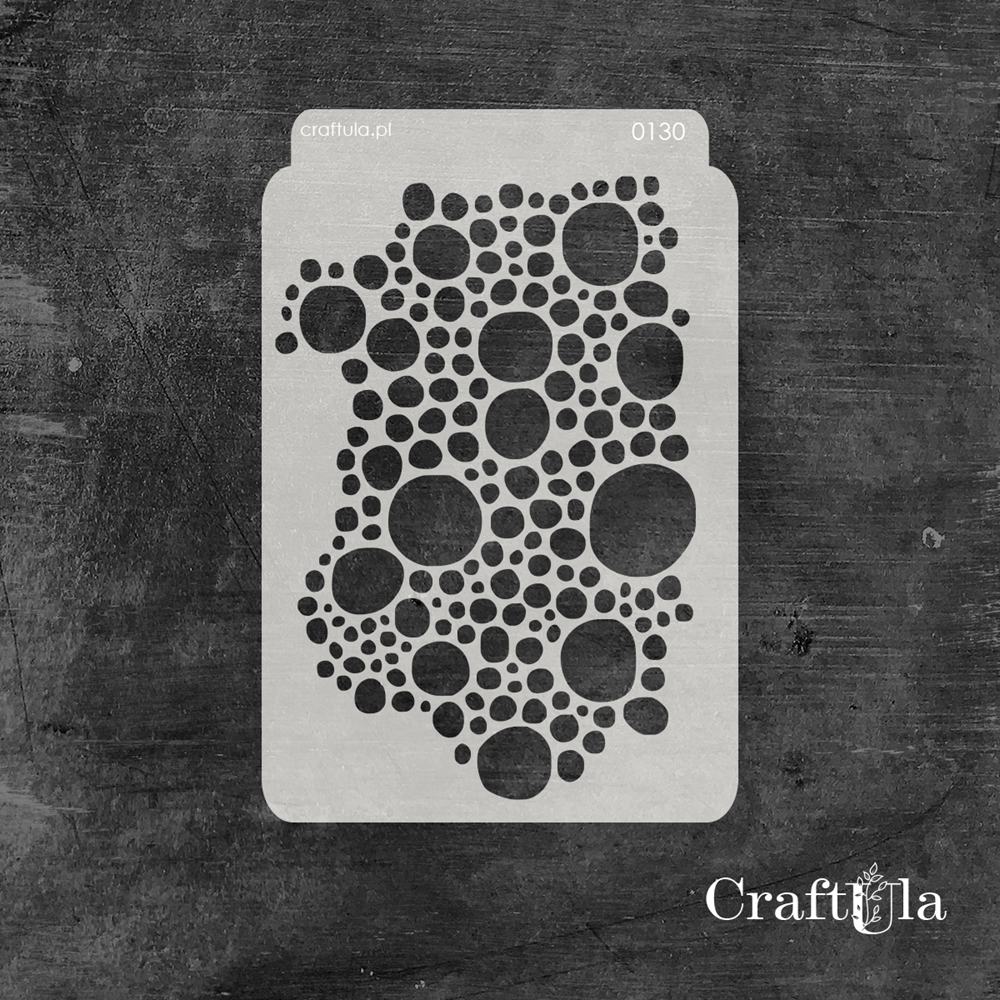Stencil 130 – Circles, 11x16 cm x 0,35 mm, semi-translucent
