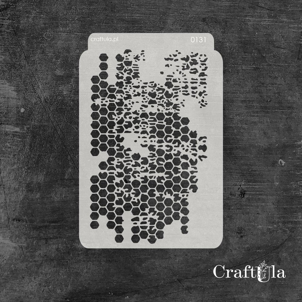 Stencil 131 – Hexagons, 11x16 cm x 0,35 mm, semi-translucent