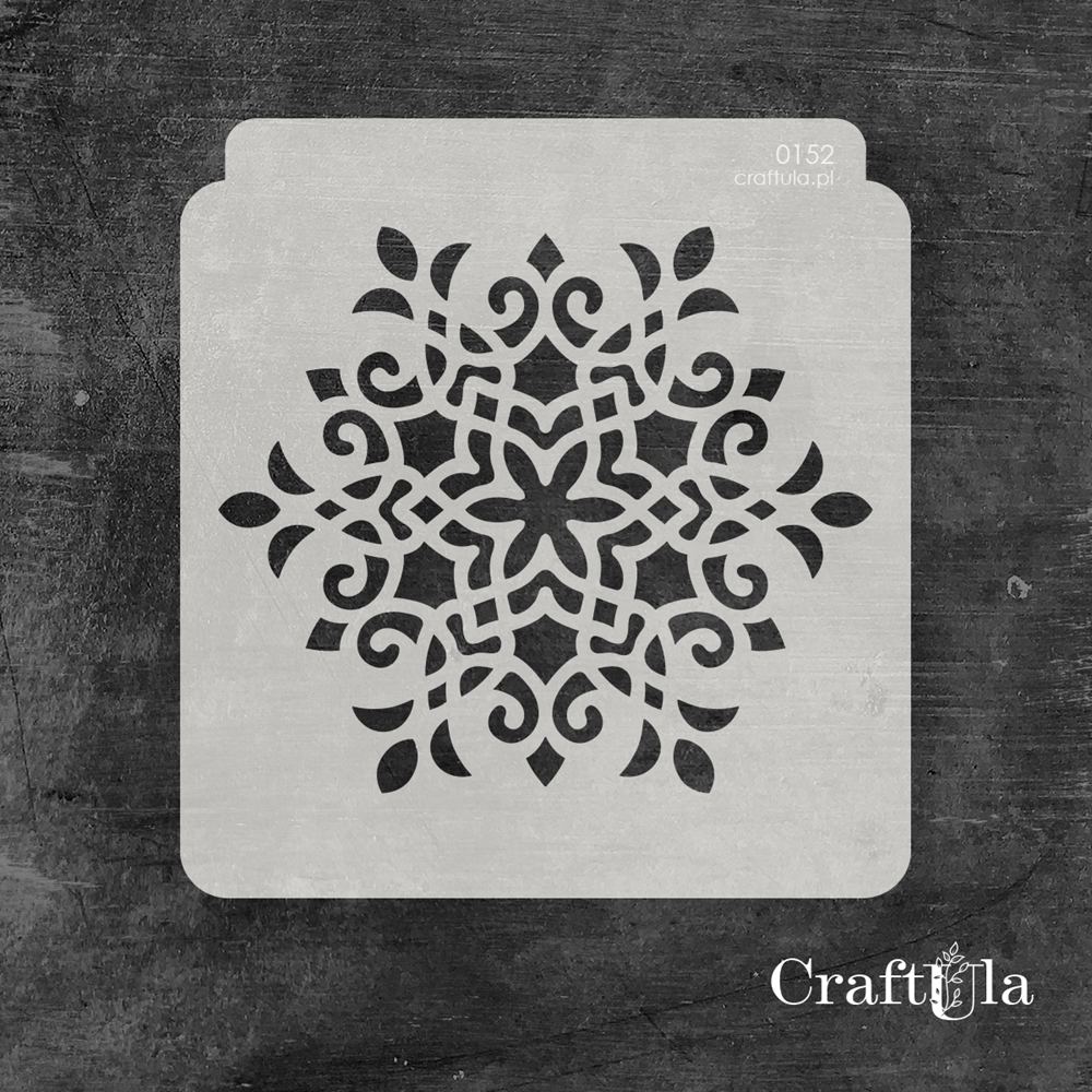 Stencil 152 – Snowflake, 15x16 cm x 0,35 mm, semi-translucent