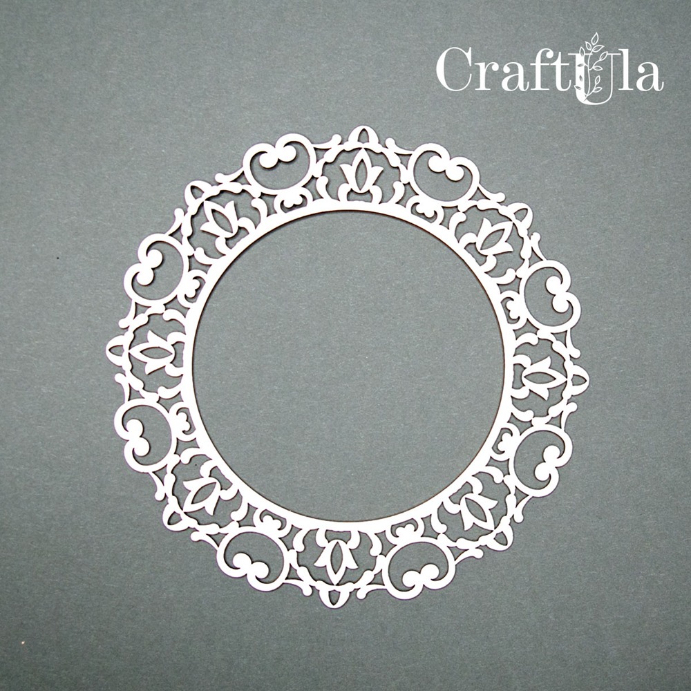 Chipboard Frame 0009M (dia approx. 12,5cm x0,15cm)