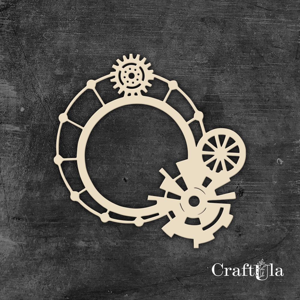 Chipboard Frame 1524 – Steampunk - (approx. 11x11x0,15cm)