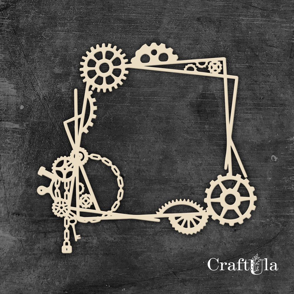 Chipboard Frame 1529 – Steampunk - (approx. 11x8x0,15cm)