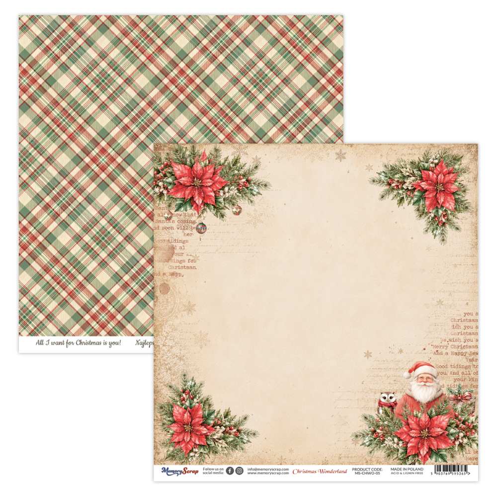 Double-sidedpaper 30,5x30,5cm Christmas Wonderland - 05, 250 gsm (1 sheet) Double-sidedpaper 30,5x30,5cm Christmas Wonderland - 05, 250 gsm (1 sheet)