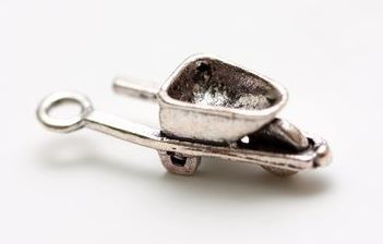 Charms set Garden Wheelbarrow 5*21mm, 10 pcs