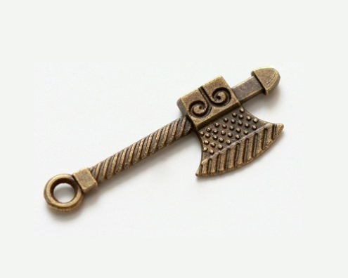 Charms set CARVED AXE 7*29mm, 10pcs