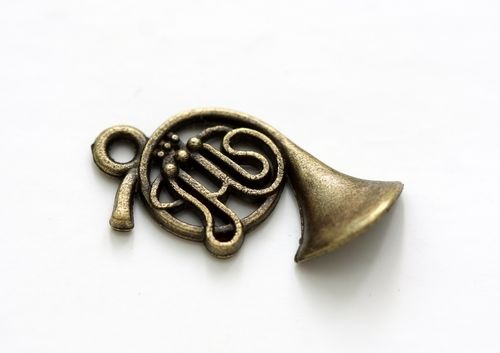 Charms set, BRASS PIPE silver 11*22mm, 10pcs