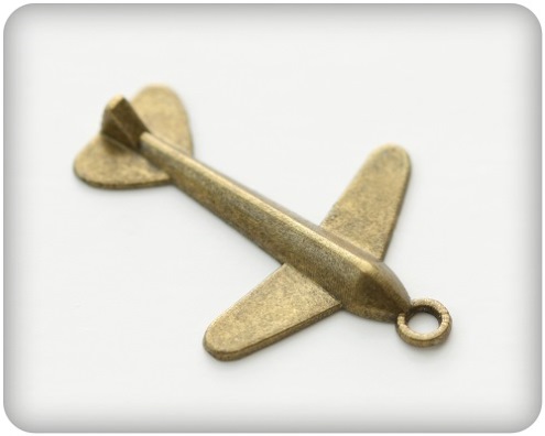 Metal charms set AIRPLANE 34*25mm, 10pcs