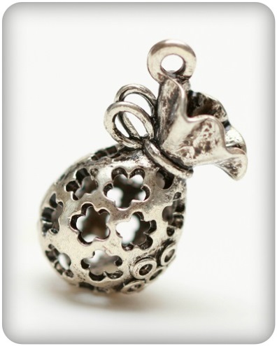 Metal charms set MAGIC BAG 24*12mm, 10pcs