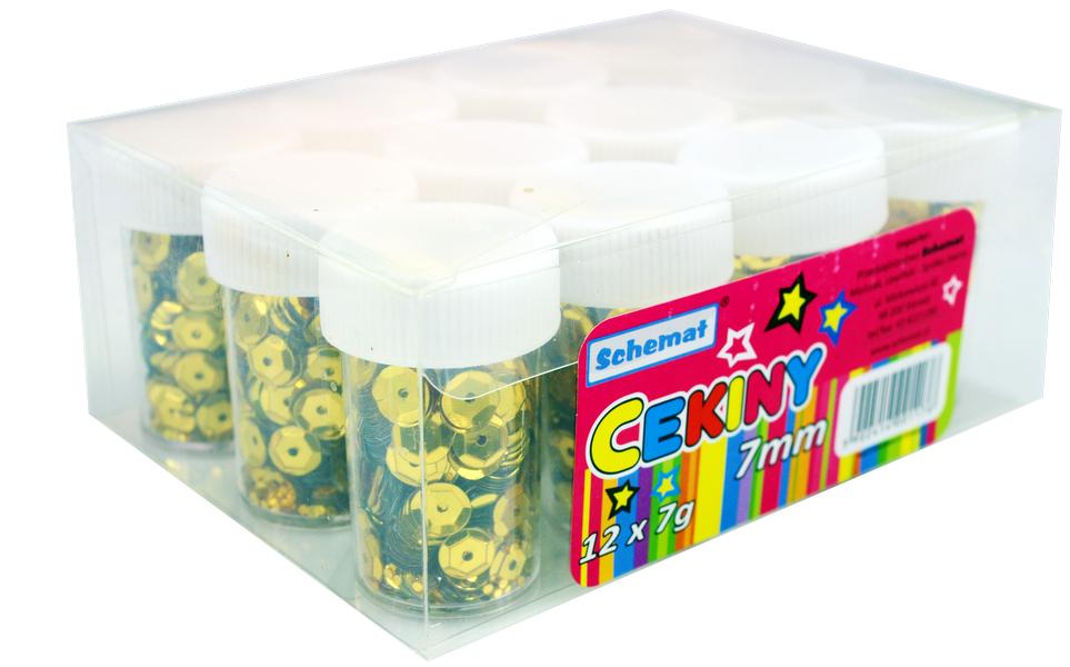 Sequins gold, round, mettalic, 7mm (12x7g)