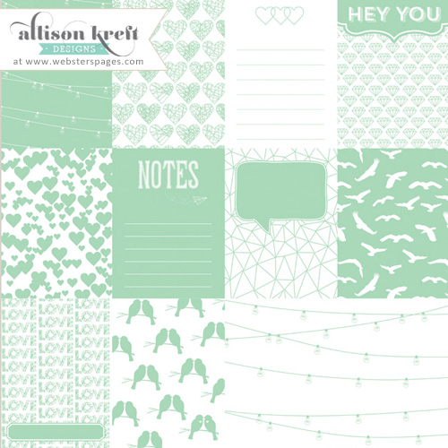 Overlay – Love Cards Mint 30x30cm, 1 sheet