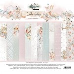 Paper Collection Set 20,3x20,3cm Cute Baby, 190 gsm (24 sheets, 12 designs, 4x6 double-sided sheets, 4x bonus design on the cover)