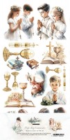 Extras to Cut Set 30,5x15 cm First Holy Communion, 250 gsm, mirror print (8 sheets, 8 designs)