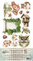 Extras to Cut Set 30,5x15 cm Friends of the Forest, 250 gsm, mirror print (6 sheets, 6 designs)