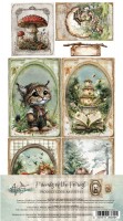 Cards Set 30,5x15 cm Friends of the Forest, 250 gsm (6 sheets, 6 designs, 2x3 double-sided sheets)