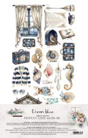 Doubled Extras to Cut Set 10X – 30,5x15 cm Ocean Blue, 250 gsm, mirror print (12 sheets, 6 designs, 2x6 sheets)