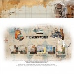 Paper Collection Set 20,3x20,3 cm The Men's World, 190 gsm (12 sheets, 12 designs, 2x6 double-sided sheets, 1x bonus design 20x15 cm on the cover)