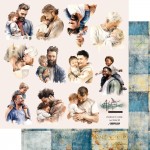 Double-sided paper 30,5x30,5 cm The Men's World – extras to cut, mirror print, 250 gsm (1 sheet)