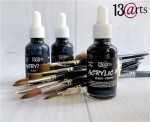 Acrylic Ink - Black, glass bottle with a dropper, 30 ml