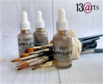 Acrylic Ink - Glitter Crystal Old Gold, glass bottle with a dropper, 30 ml