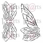 Stencil Fairy Wings - Aurora, 15x15 cm thickness 1 mm