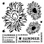 Stencil Summer Flowers - End of Summer, 15x15 cm thickness 1 mm (clr 30)