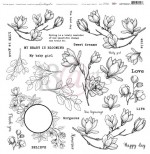 Vellum paper 12x12” 90gsm Magnolia Dreams, Sweet Magnolias, translusent creative paper, black print (1 sheet)