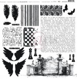 Vellum paper 12x12” 90gsm Queen of the Night, Queen’s Life, translusent creative paper, black print (1 sheet)
