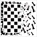 Stencil Chessboard - Queen of the Night, 15x15 cm thickness 1 mm