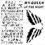 Stencil My Queen - Queen of the Night, 15x15 cm thickness 1 mm