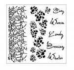 Stencil Branch&Text - Cosy Evening, 15x15 cm thickness 1 mm (clr 50)