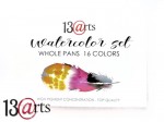 Watercolors set – 16 whole pans colors, paper/plastic case.