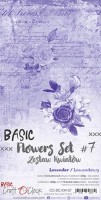 Basic Flowers Set 7, Lavender, extras to cut, 15,5x30,5cm, mirror print (18 sheets, 6 designs, 3x6 double-sided sheets + bonus design on the cover, 250g) (clr 20)