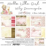 Paper Collection Set 20,3x20,3cm Hello Little Girl, 190 gsm (24 sheets, 12 designs, 4x6 double-sided sheets + bonus design on the cover)