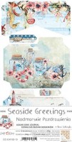 Junk Journal Set Seaside Greetings, 15,5x30,5cm, 250 gsm (12 sheets, 6 designs, 2x6 double-sided sheets + bonus design on the cover)
