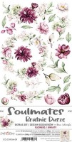 Extras to Cut Set – Flowers – Soulmates, 15,5x30,5cm, mirror print, 250 gsm (12 sheets, 6 designs, 2x6 double-sided sheets + bonus design on the cover)