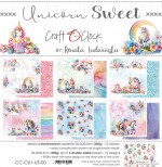 Paper Collection Set 30,5x30,5cm Unicorn Sweet, 250 gsm (6 double-sided sheets, 12 designs, bonus design 30,5x30,5 cm on the cover)