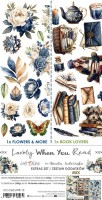 Extras to Cut Set – Mix – Lovely When You Read,15,75x30,5cm, mirror print, 250 gsm (18 sheets, 18 designs – all Flower... and Book Lovers sheets x1 + 3x bonus designs on the cover)