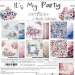 Paper Collection Set 20,3x20,3cm It’s My Party, 250 gsm (24 sheets, 12 designs, 4x6 double-sided sheets + 4x bonus design on the cover)