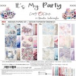 Mix Paper Set 20,3x20,3cm It’s My Party, 250 gsm (24 sheets, 24 designs – collection and basic designs, 2x12 double-sided sheets +5x bonus design on the cover)