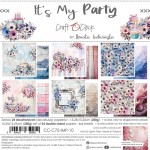 Paper Collection Set 15x15cm It’s My Party, 250 gsm (24 sheets, 12 designs, 4x6 double-sided sheets, bonus design - 2 sheets)